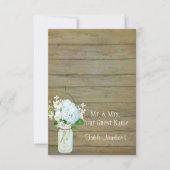 Plaats kaart Rustisch land Mason Jar Blue Hydrange (Voorkant)