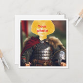 Plaats mijn gezicht in de afbeelding, Viking krijg Kaart (Voorkant / Achterkant in situ)