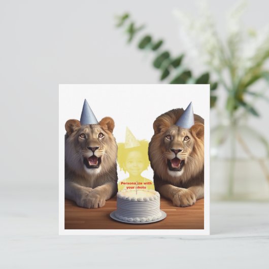 Plaats mijn gezicht in het afbeelding, de leeuwen kaart (Staand voorkant)