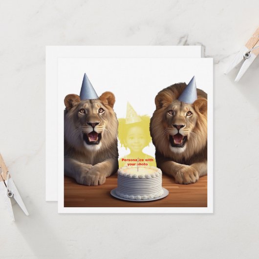 Plaats mijn gezicht in het afbeelding, de leeuwen kaart (Voorkant / Achterkant in situ)