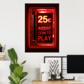 Plaats muntretro arcade poster (Thuiskantoor)