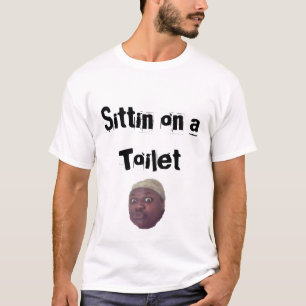 Plaats op een toilet t-shirt