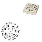 Plaats op het kartonnen doosje voor kippeneieren rubberstempel (Gestempeld)