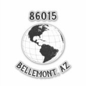 Plaats: Postcode Wereldbol Wereldkaart Sticker (Voorkant)