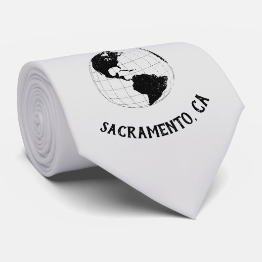 Plaats: Postcode Wereldbol Wereldkaart Stropdas (Opgerold)