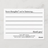 plaats van commentaar briefkaart (Achterkant)