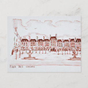 Plaats van de Vosges Marais, Parijs Briefkaart