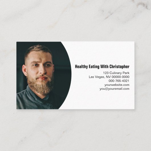 Plaats van maaltijden Persoonlijke Chef Aangepaste Visitekaartje (Achterkant)