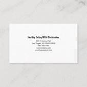 Plaats van maaltijden Persoonlijke Chef Aangepaste Visitekaartje (Achterkant)