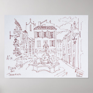 Plaats van tanneurs   Aix en Provence, Frankrijk Poster