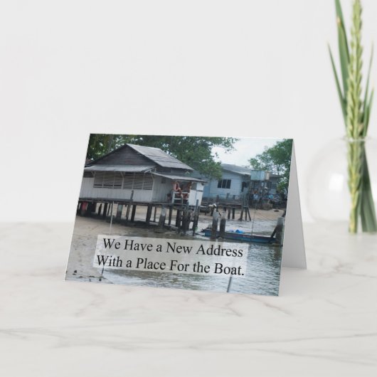 Plaats voor de boat Funny Change of Address Aankondiging (Voorkant)