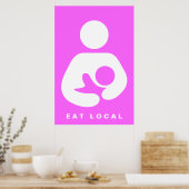 Plaatselijk eten / borstvoeding / cursief poster (Keuken)