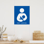 Plaatselijk eten / borstvoeding / cursief poster (Keuken)