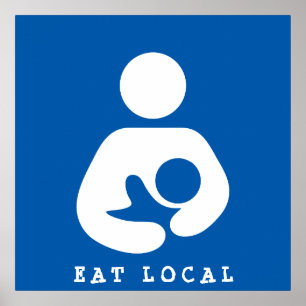 Plaatselijk eten / borstvoeding / cursief poster