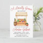 Plaatselijk geteeld, Baby shower van de landbouwma Kaart (Staand voorkant)