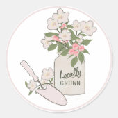 Plaatselijk geteelde boeren markt bloesems ronde sticker (Voorkant)