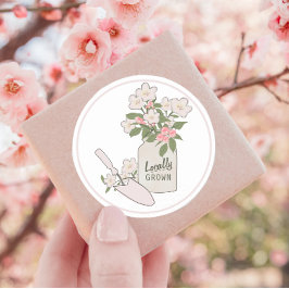 Plaatselijk geteelde boeren markt bloesems ronde sticker