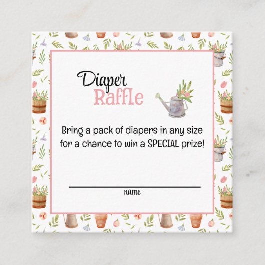 Plaatselijk geteelde luier Raffle Kaart (Voorkant)