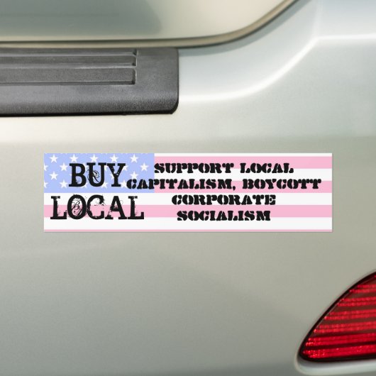 Plaatselijk kopen bumpersticker (Op auto)