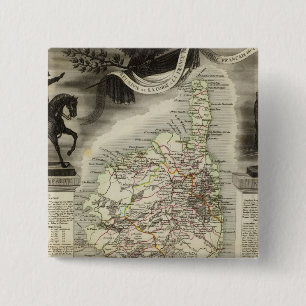 Plaatselijke kruidenproducten, landschappen vierkante button 5,1 cm