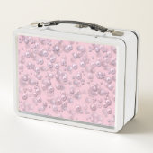 Plaatsers van wit-roze parels op roze fluweel (Achterkant)