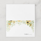 Plaatshouder met zonnebloemnaam (Buitenkant ongevouwen)