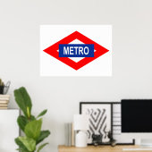 Placa de Metro de Madrid Poster (Thuiskantoor)