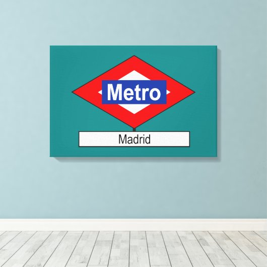 Placa Metro Madrid Canvas Afdruk (Insitu (Houten vloer))