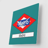 Placa Metro Madrid Vierkante Klok (Hoek)