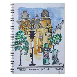 Place Alphonse Deville Parijs, Frankrijk Notitieboek