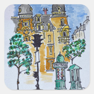 Place Alphonse Deville   Parijs, Frankrijk Vierkante Sticker