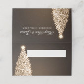 Place Card Christmas Wedding Party Gold Brown (Buitenkant ongevouwen)