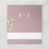 Place Card - Elegant bloemenroze bruiloft ontwerp (Buitenkant ongevouwen)