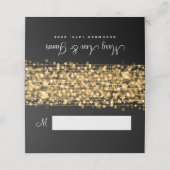 Place Card Elegant Wedding Party Sparkles Gold (Buitenkant ongevouwen)
