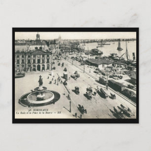 Place de la Bourse, Bordeaux, Vintage van Frankrij Briefkaart