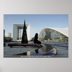 Place de la Concorde, new Arc de Triomphe, Parijs; Poster