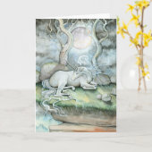 Place de la Paix Carte de voeux Unicorn (Fleur jaune)