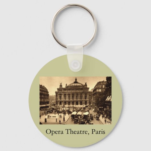 Place de l'Opera, Paris Frankrijk c1925 Sleutelhanger (Voorkant)