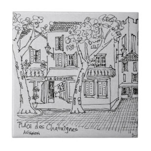 Place des Chataignes Avignon, Frankrijk Tegeltje