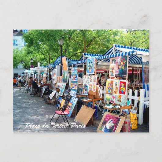 Place du Tertre, Parijs Briefkaart (Voorkant)
