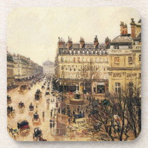 Place du Theater Francais, Paris Rain van Pissarro Bier Onderzetter