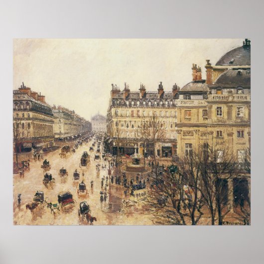Place du Theater Francais, Paris Rain van Pissarro Poster (Voorkant)