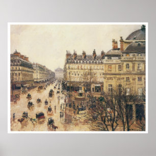 Place du Theater Francais, Rain, 1898 Poster