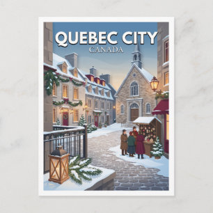 Place Royale Kerstmarktplein Quebec City Briefkaart