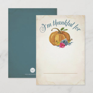 Placecards voor Thanksgiving diner Kaart