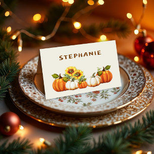 Placecards voor Thanksgiving Dinner met Pompoenen Kaart