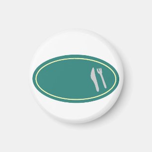 Placemat met mes en vork voor thuis koken voor foo magneet