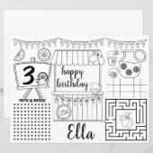 Placemats voor limonade, roze limonade activiteits (Voorkant / Achterkant)