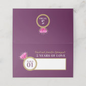 Placement 5e tourmaline rose mariage anniversaire carte de p (Extérieur déplié)