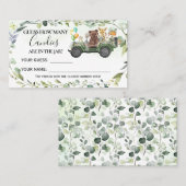 Placement Animaux de bois Combien de bonbons carte Baby show (Devant / Derrière)